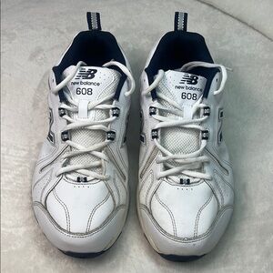 New Balance 608 White and Navy Sneakers